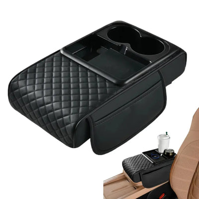 car armrest cover wireless charging pad in use with smartphone