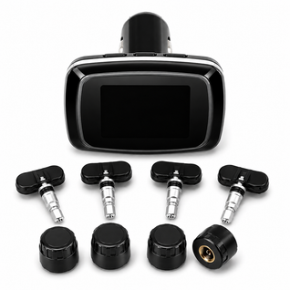 TPMS Tire Pressure Monitoring System – 4 External Sensors with LCD Display