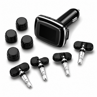TPMS Tire Pressure Monitoring System – 4 External Sensors with LCD Display
