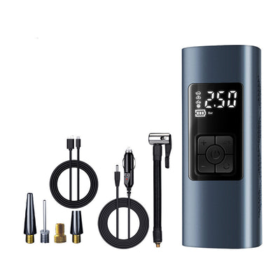 rechargeable battery powered air pump inflating bicycle tire
