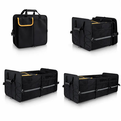 suv trunk organizer folded flat showing waterproof oxford cloth material