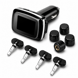 TPMS Tire Pressure Monitoring System – 4 External Sensors with LCD Display